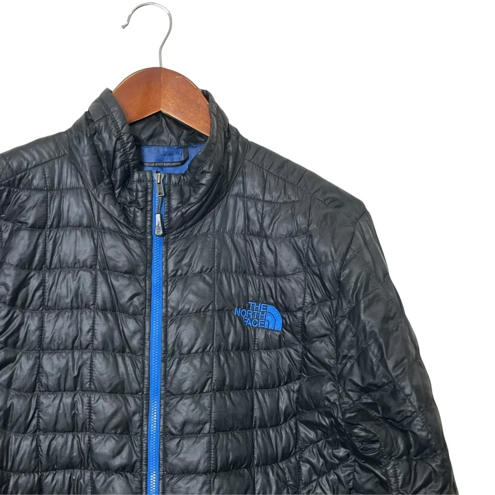 The North Face ThermoBall Jacket Mens Small Black Blue Technical Puffer Gorpcore